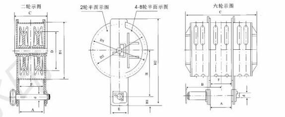 QPQ-50/2×50到QPQ-2500/2×2500型卷扬启闭机动滑轮主要技术参数