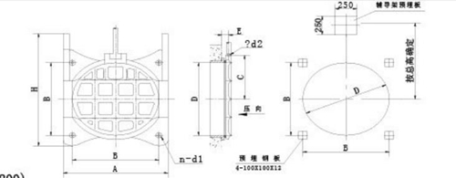 暗杆式铸铁闸门的结构示意图