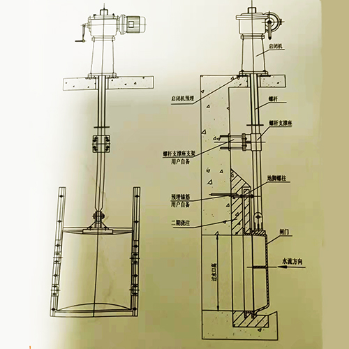 复合铸铁闸门安装结构图